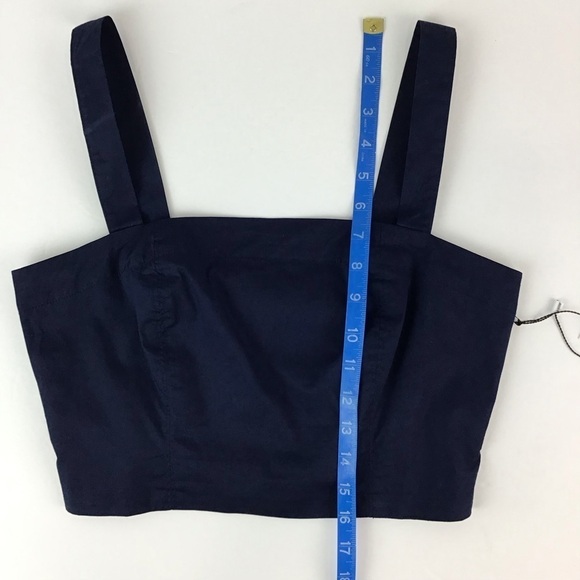 NWT Jason Wu Navy Square Neck Crop Top | Medium - Picture 5 of 10